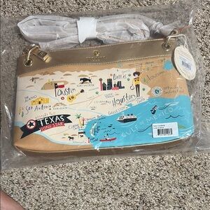 Spartina 449 Cream and Gold Crossbody Bag with Coastal Charm